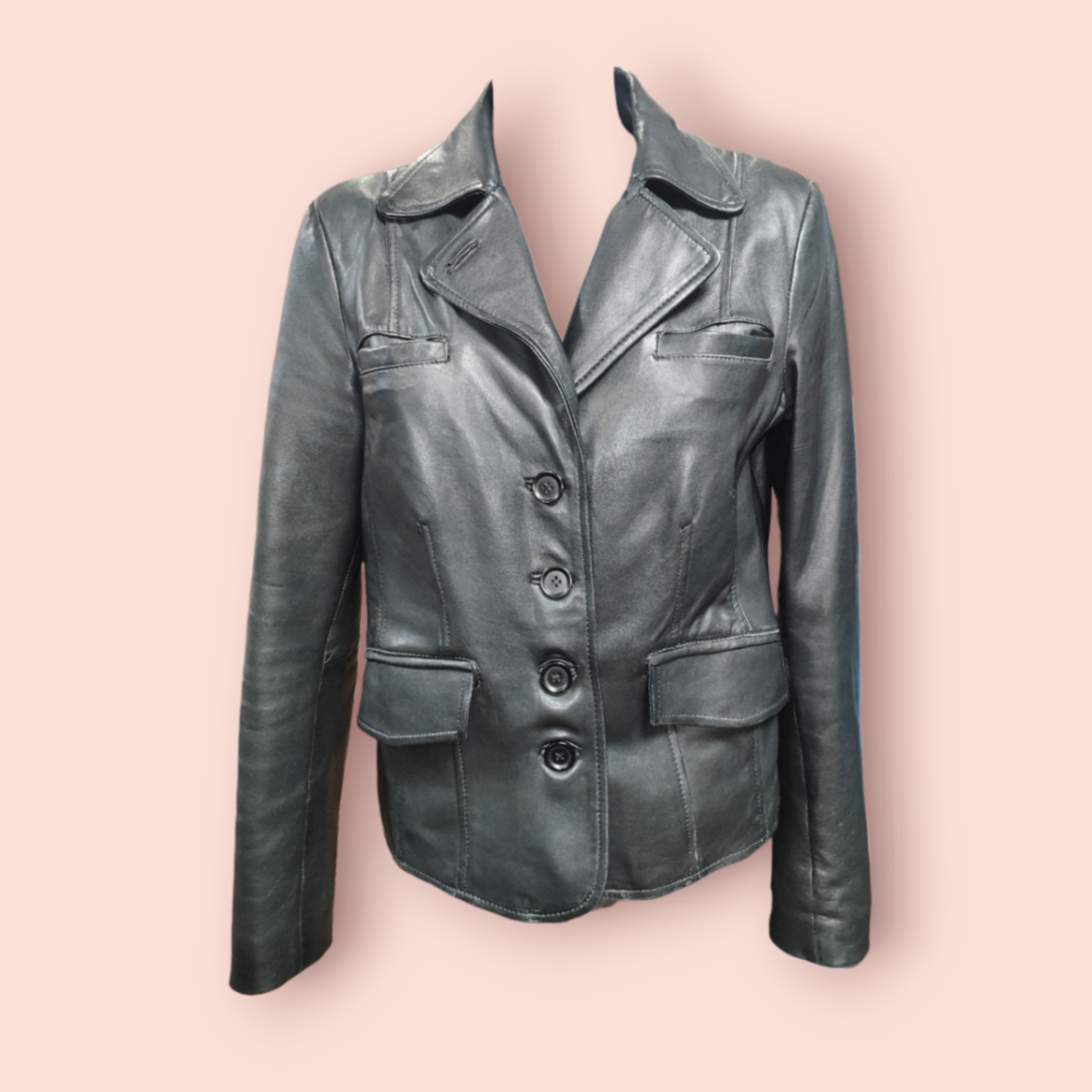 Echtlederjacke M Schwarz