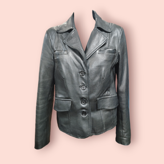 Echtlederjacke M Schwarz
