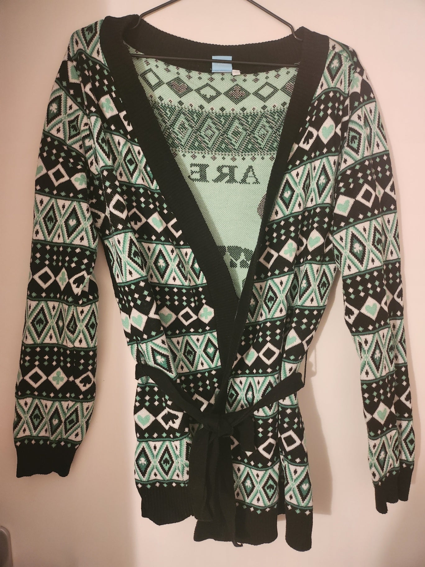 Disney Strickjacke Schwarz, Mintgrün, Weiß