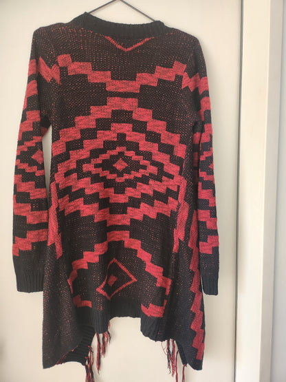 Blind Date Strickjacke XS Schwarz und Rot