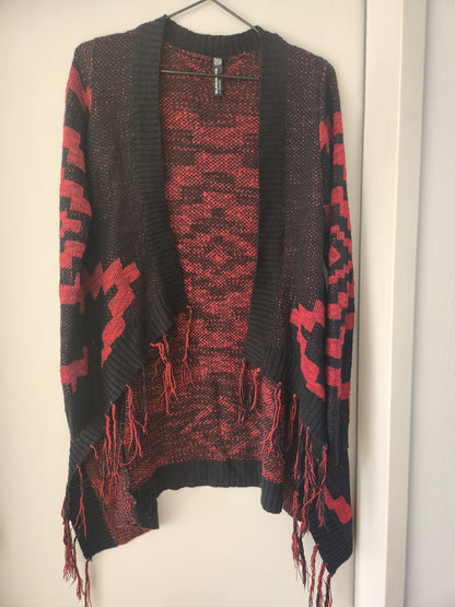 Blind Date Strickjacke XS Schwarz und Rot