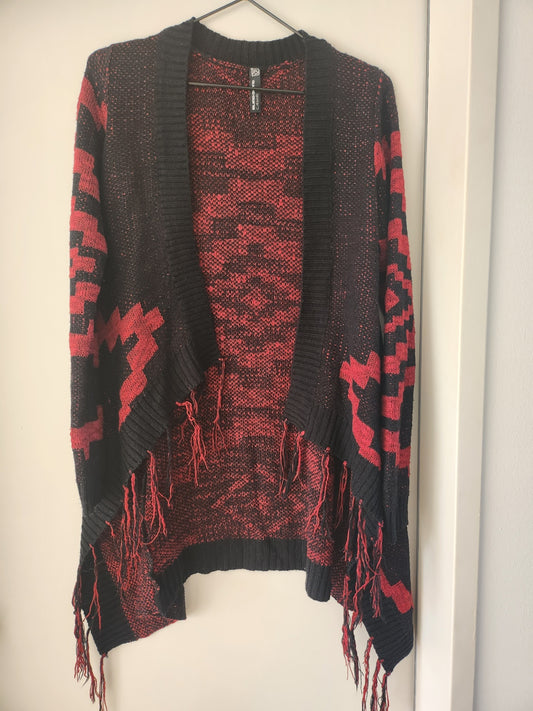 Blind Date Strickjacke XS Schwarz und Rot