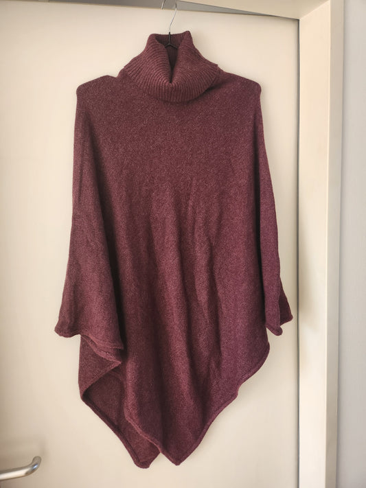 Vila Poncho One Size Burgunderrot