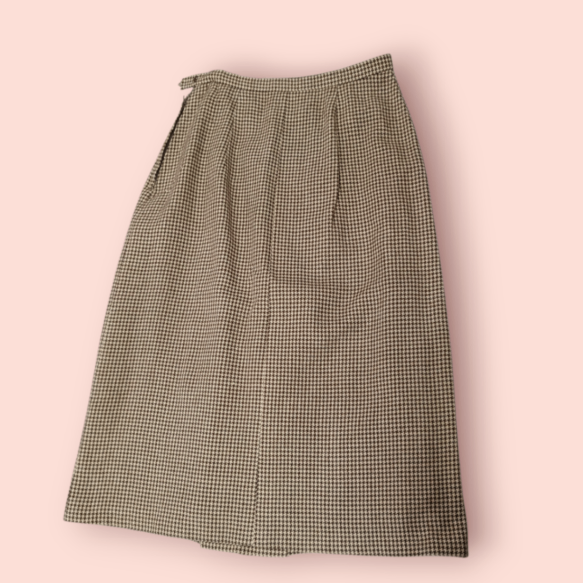 Vintage Rock S Braune-Beiges Karomuster