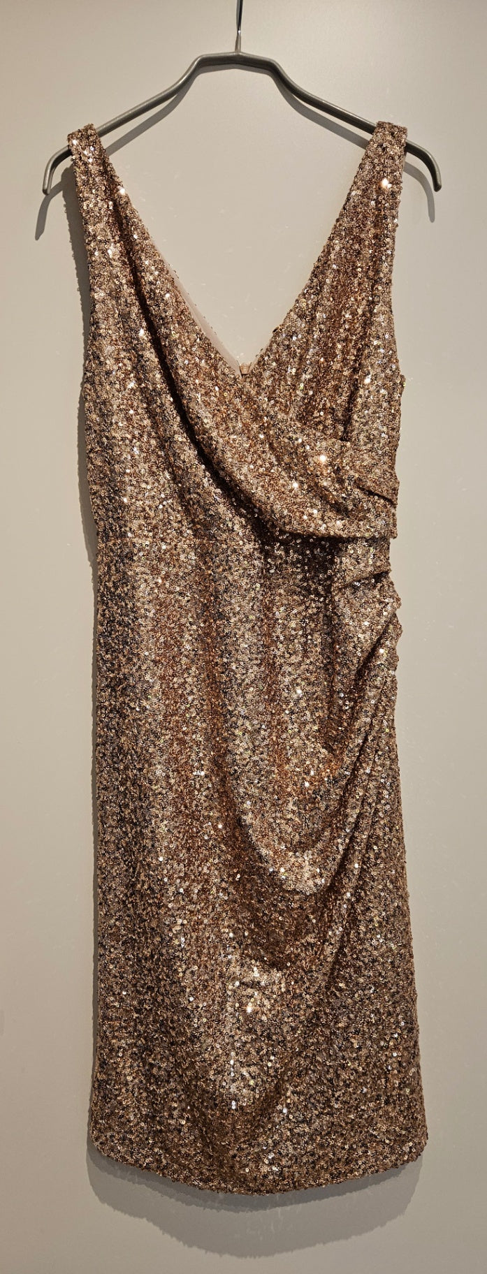 Rinascimento Pailletten Cocktailkleid M Gold