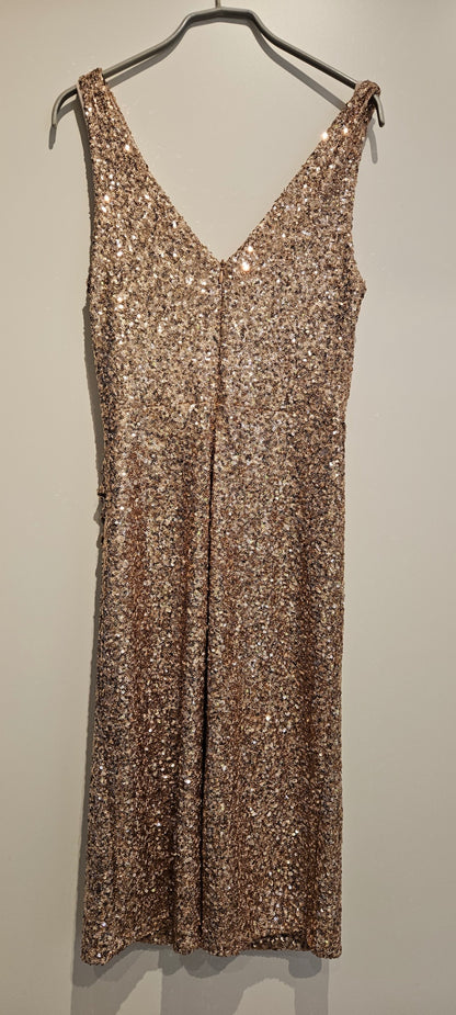 Rinascimento Pailletten Cocktailkleid M Gold