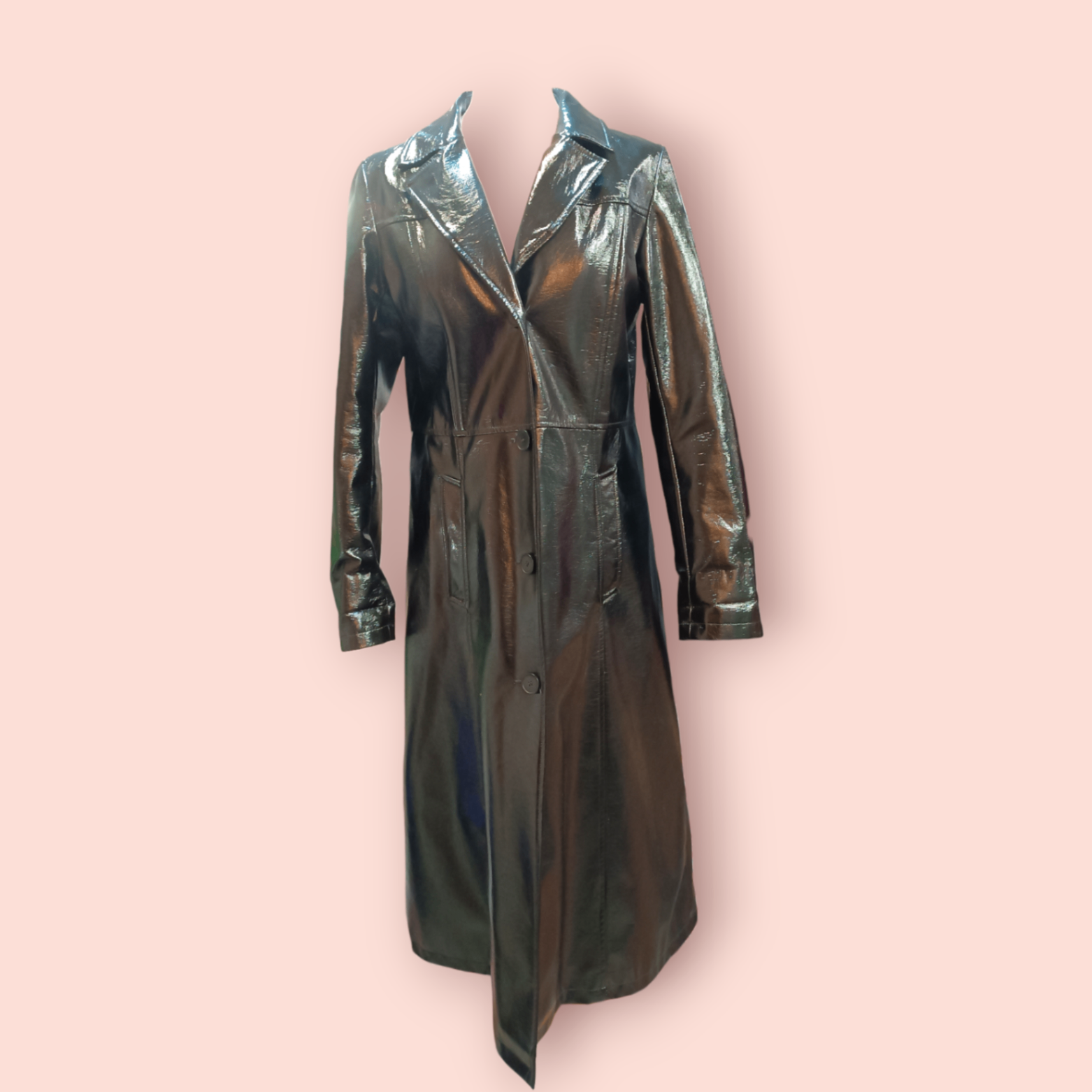 House Brand Lack Trenchcoat M Schwarz