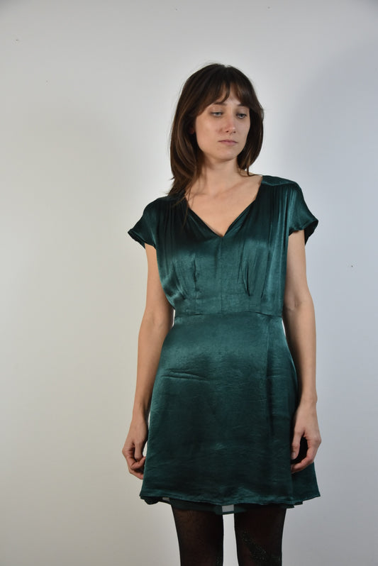 Mango Kleid L Smaragdgrün