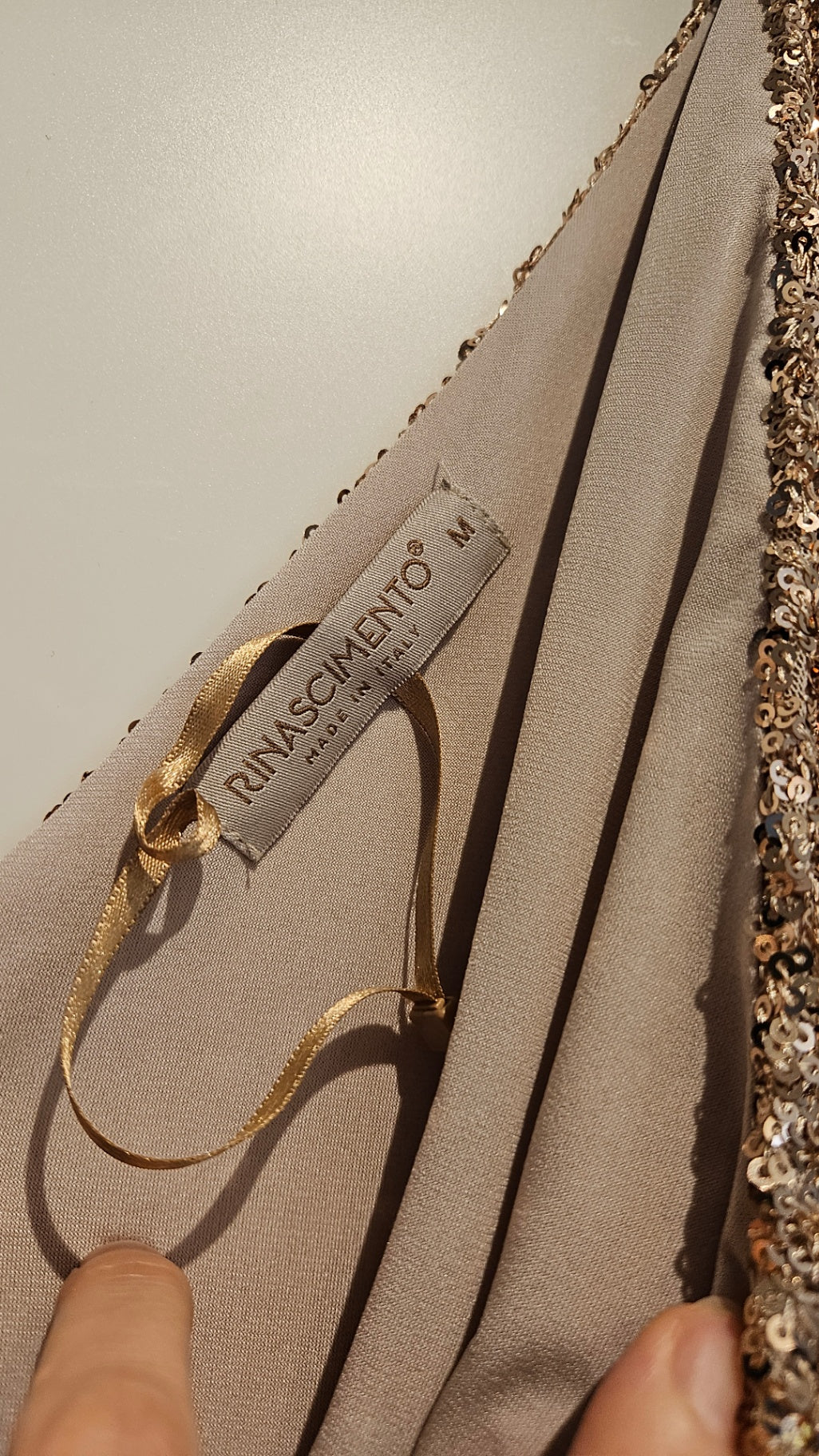 Rinascimento Pailletten Cocktailkleid M Gold