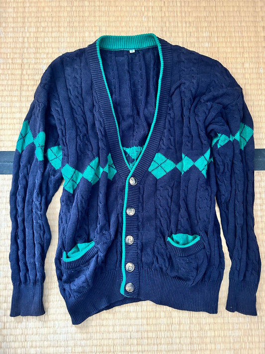 Vintage Cardigan 36/38 Blau und Türkis