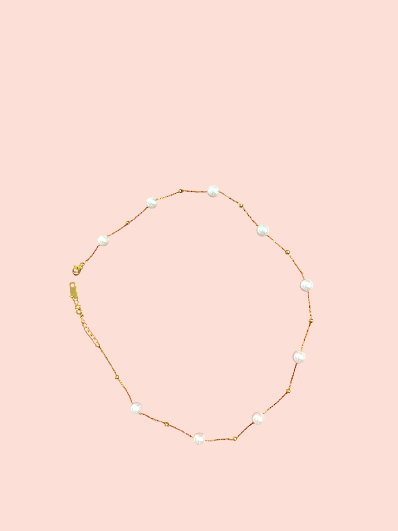 Halskette Gold mit weißen Perlen