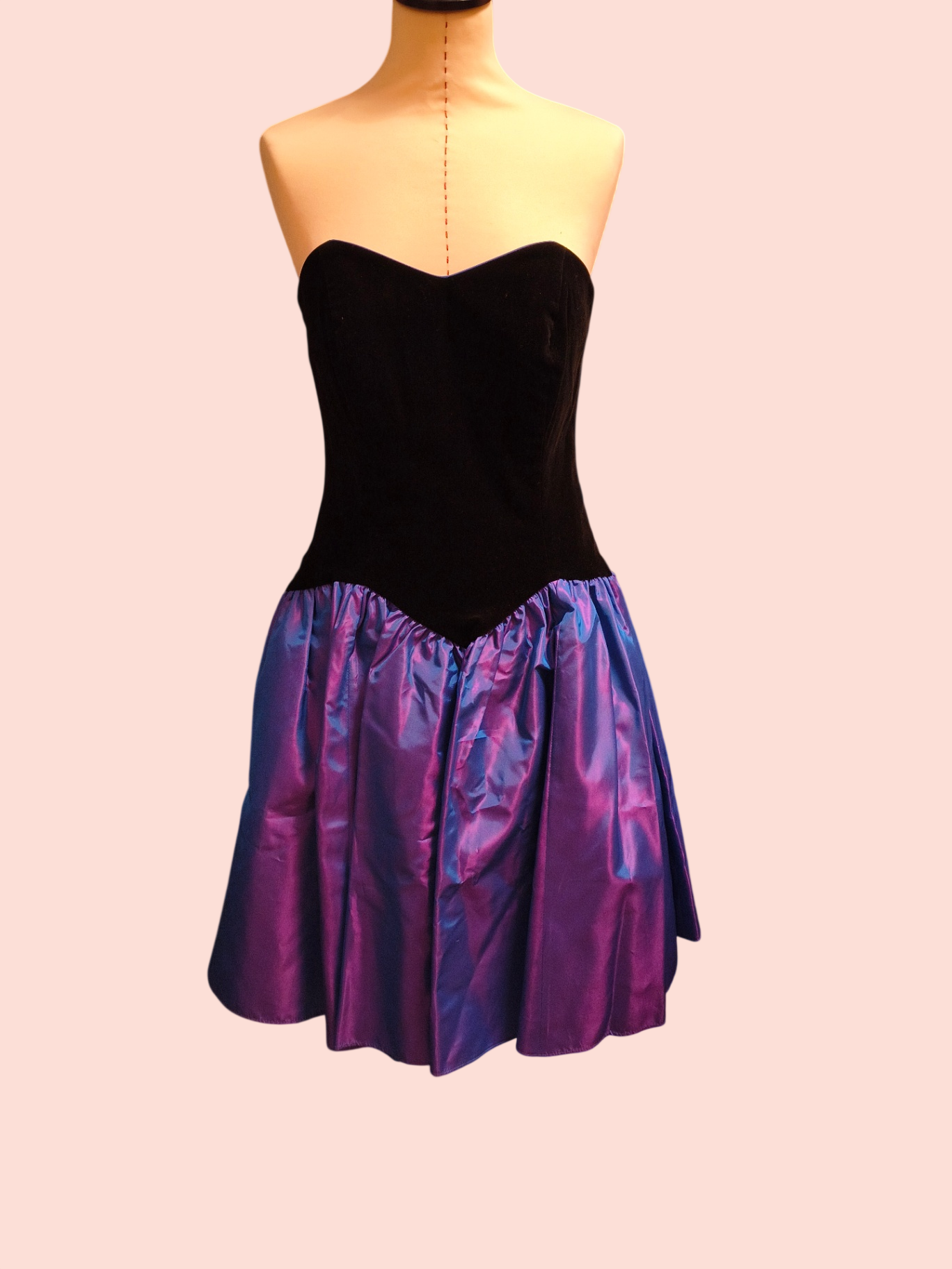 Vintage Laura Ashley Kleid M Schwarz und Lila