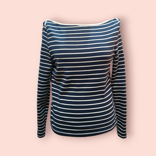 MNG Langarmshirt L Blau & Weiß gestreift