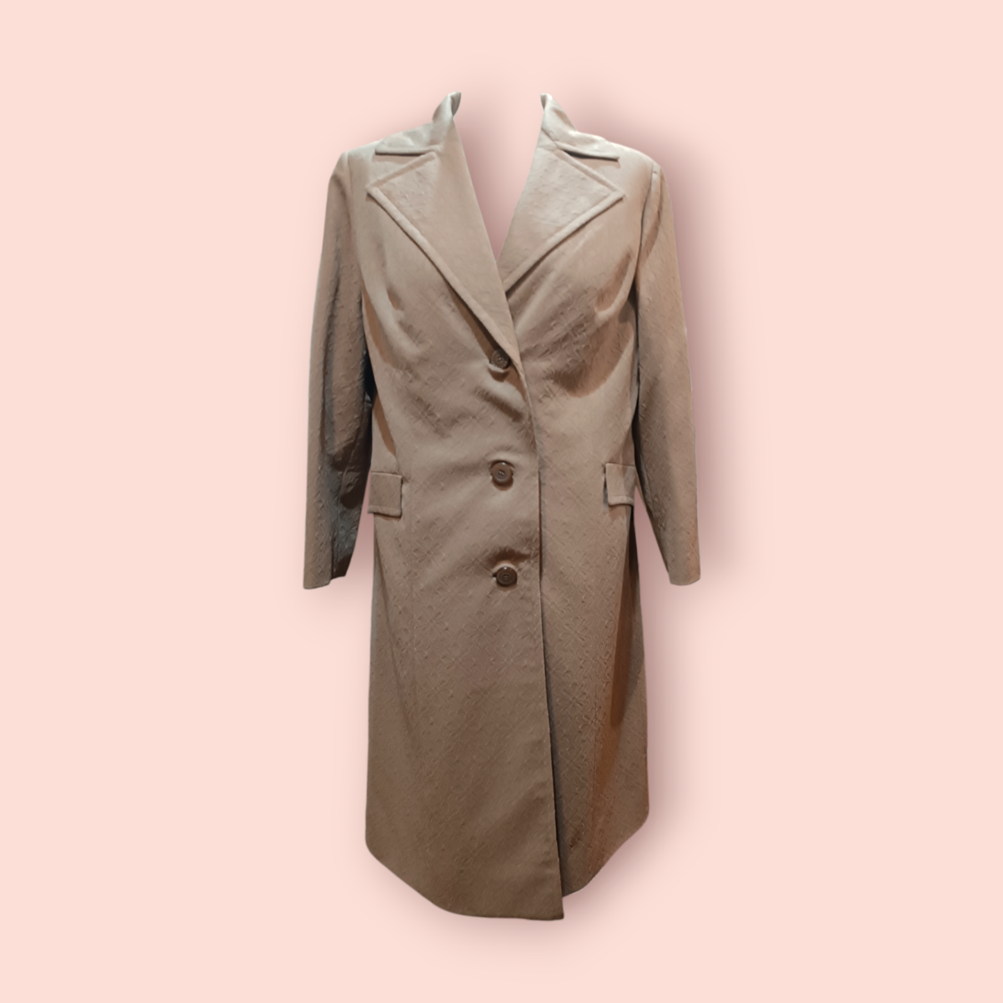 Mantel M/L Beige/Braun mit Blumen bestickt