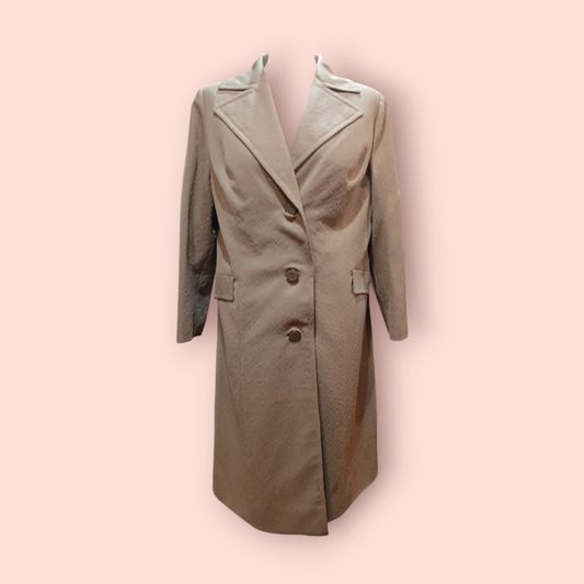 Mantel M/L Beige/Braun mit Blumen bestickt