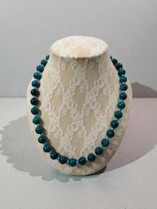 Chrysokoll Halskette (neu, handgemacht)