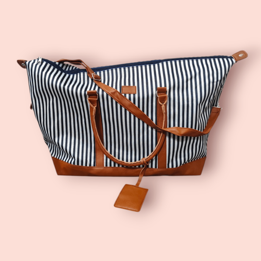 Tasche Blau, Weiß, Braun