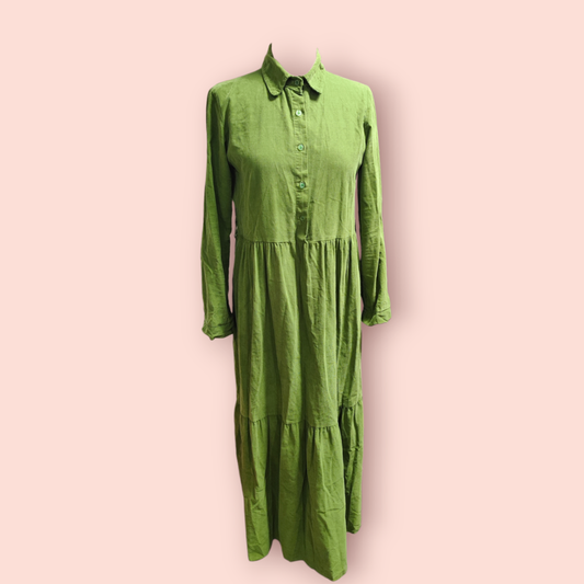 Baumwoll-Kleid M Grün Cord