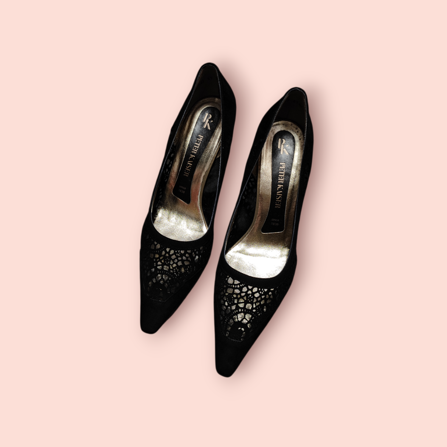 Peter Kaiser Pumps 40 Schwarz Leder Goldsohle