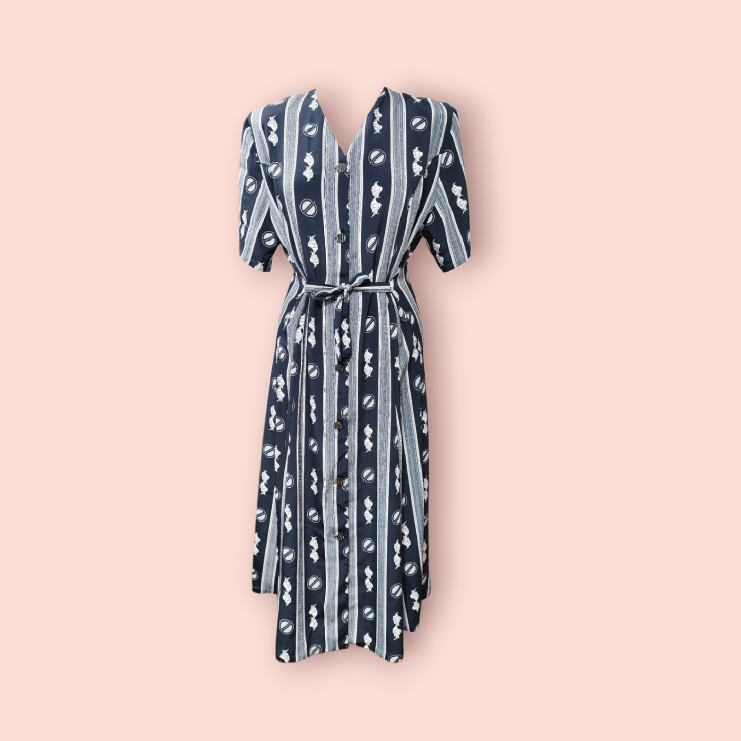 Kleid L Dunkel mit Muster