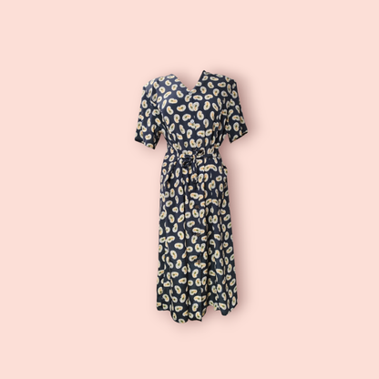 Kleid L Dunkel mit Muster