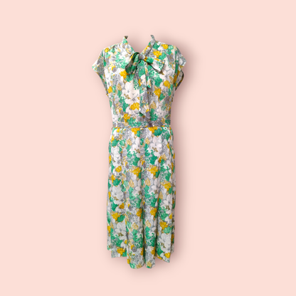 Kleid XL Floral-Print (Gelb-Grün Töne)
