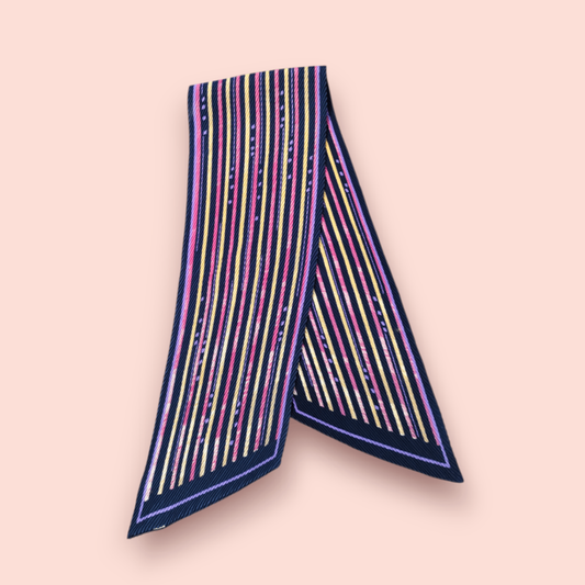 Schal Pink, Violett, Gelb Gestreift