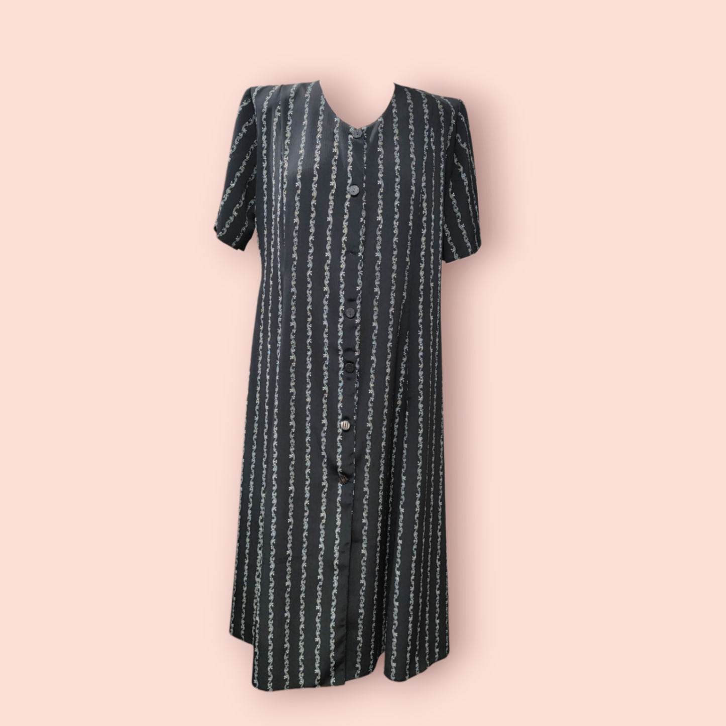 Kleid L Dunkel mit Muster