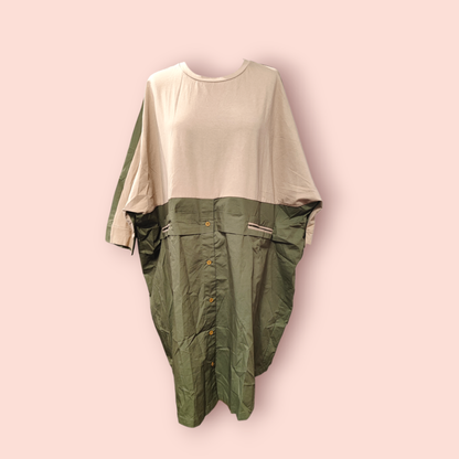 Studio Kleid One Size Beige und Olivgrün