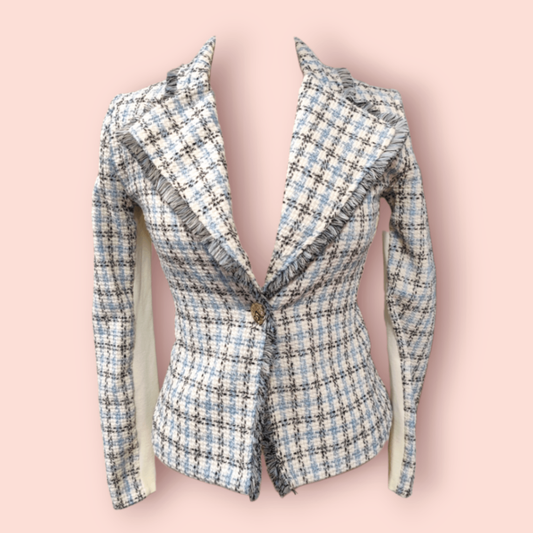 Rinascimento Blazer S Kariert (weiß, blau, schwarz)