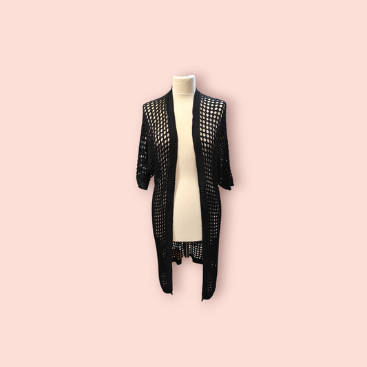Cardigan L Schwarz Strick