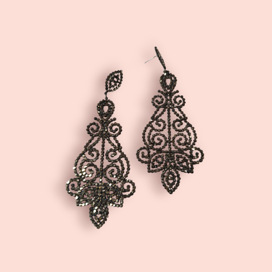 Ornament Ohrringe mit Strass