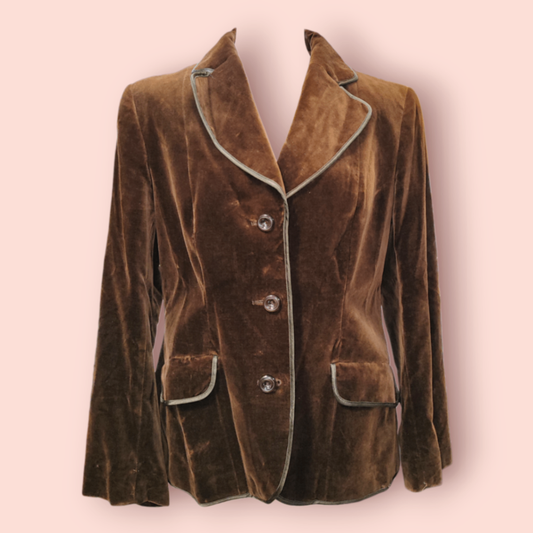 Plüsch Blazer L Braun