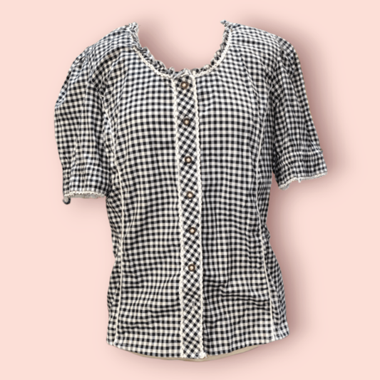 Schlusen Bluse Schwarz-Weiss