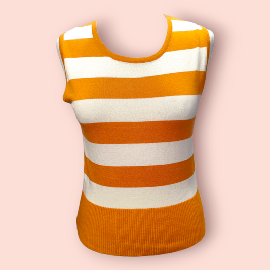 S-aix Weste M Orange/Weiss Gestreift
