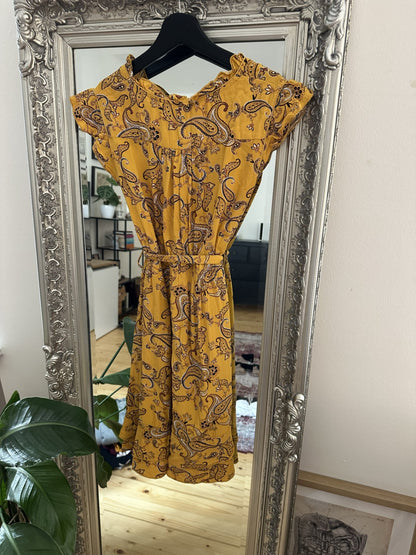 Apricot Kleid Gelb mit Muster