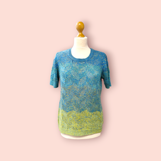 T-Shirt M Blau-Grün (Strick)