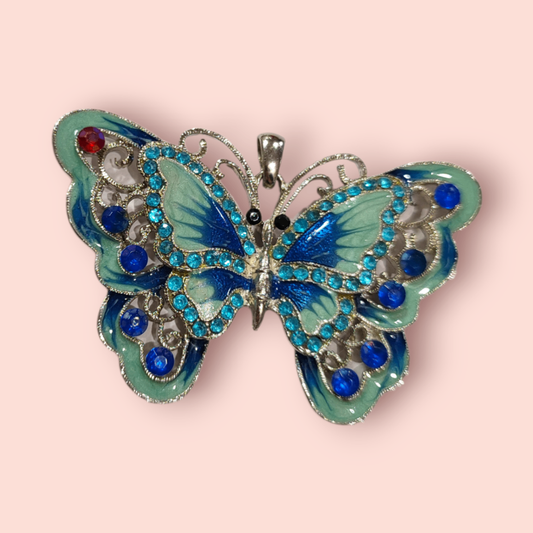 Anhänger Schmetterling Blau/Silber