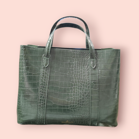 Handtasche Grün Kroko-Optik