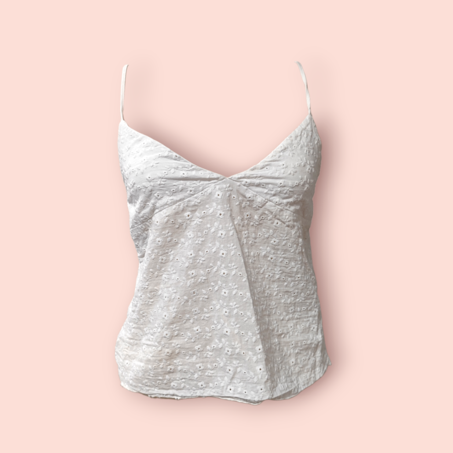 Brandy Melville Trägertop S Weiß mit Blumenmuster