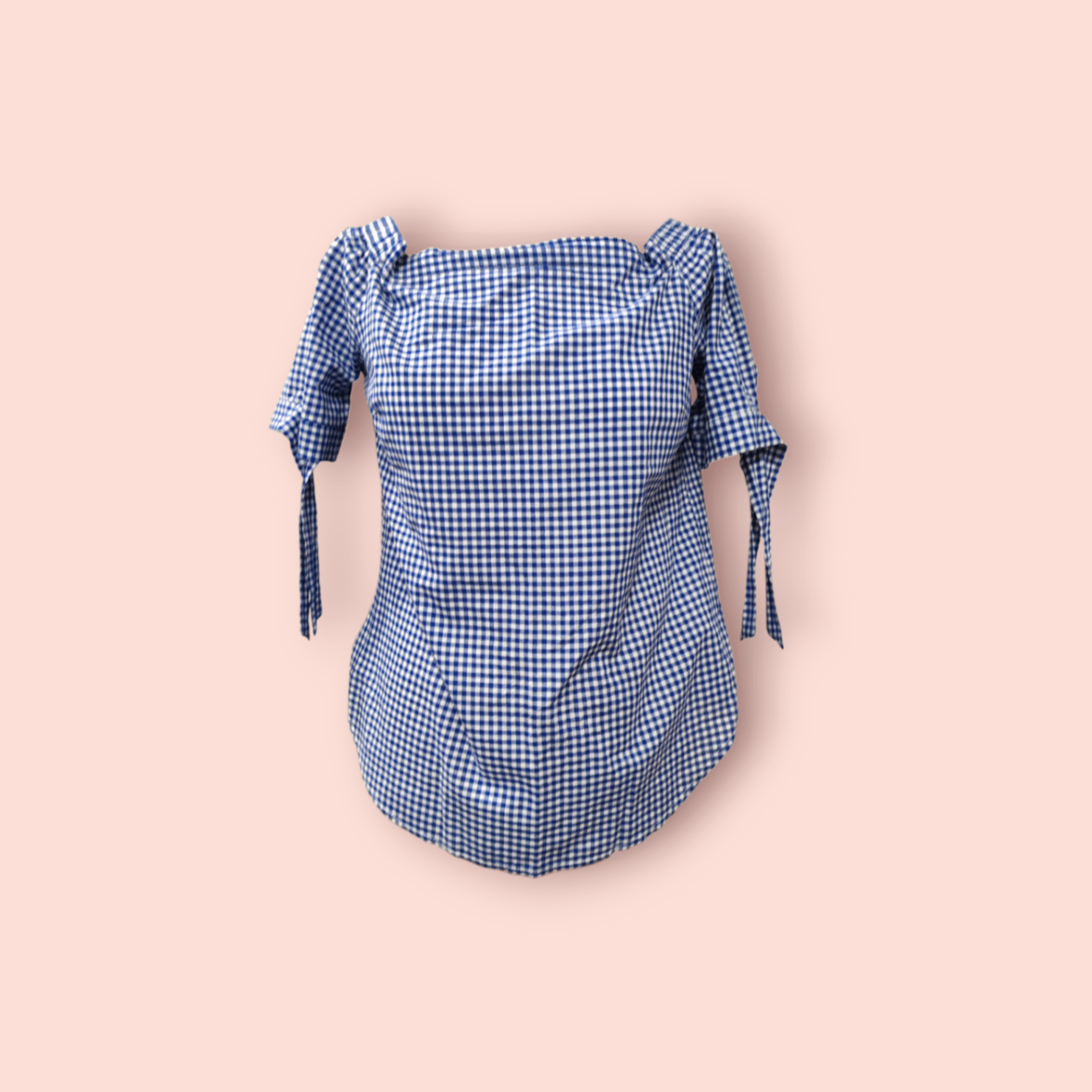 Rinascimento Bluse L Blau und Weiß Kariert