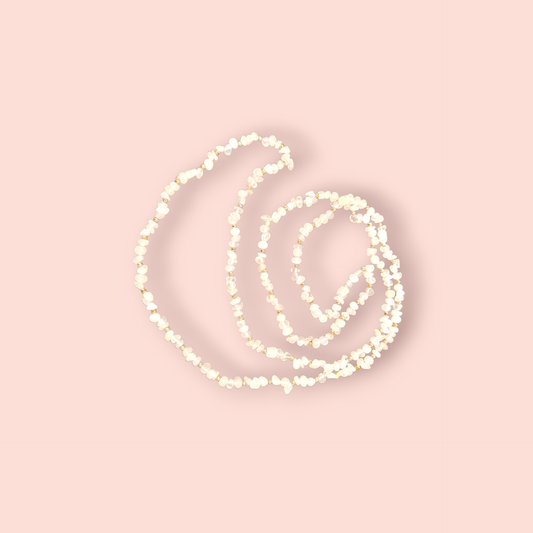 Handgemachte Halskette Rosenquarz & Gold