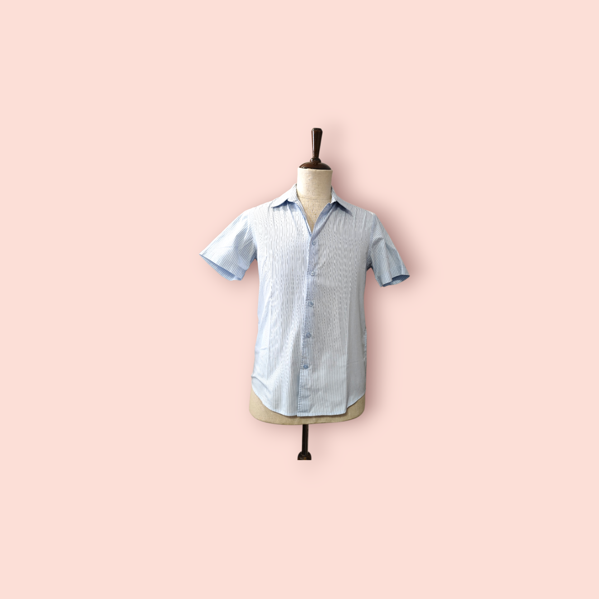 H&M Kurzarmhemd Blau gestreift
