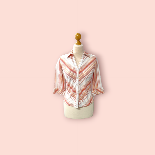 Biaggini Bluse 38 Rosa-Weiß gestreift