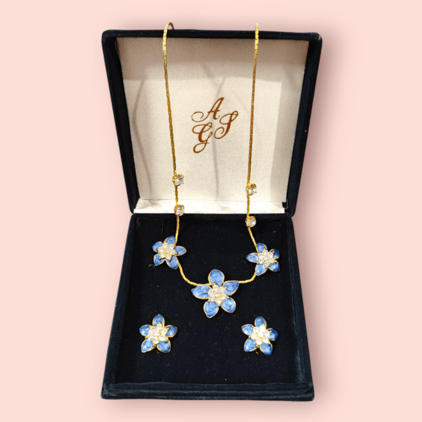 Schmuckset Blau und Gold