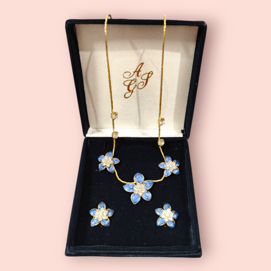 Schmuckset Blau und Gold