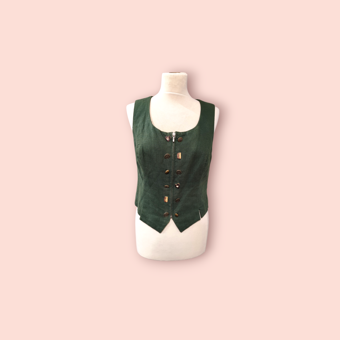 Tracht Weste M/L Grün, Braun