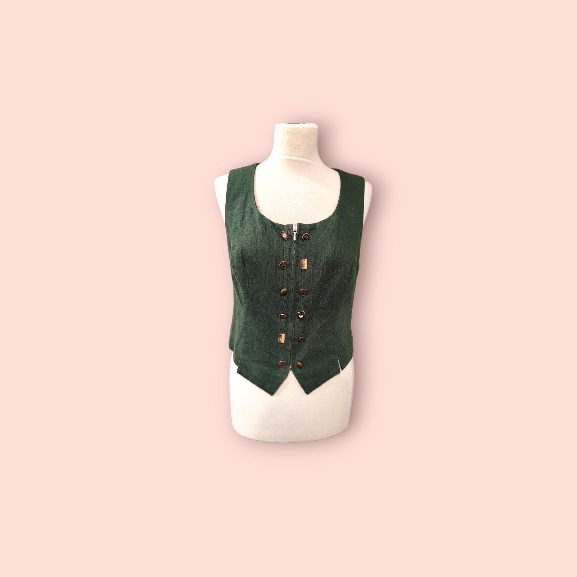 Tracht Weste M/L Grün, Braun