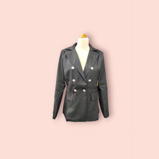 Blazer M/L Schwarz mit silbernen Knöpfen