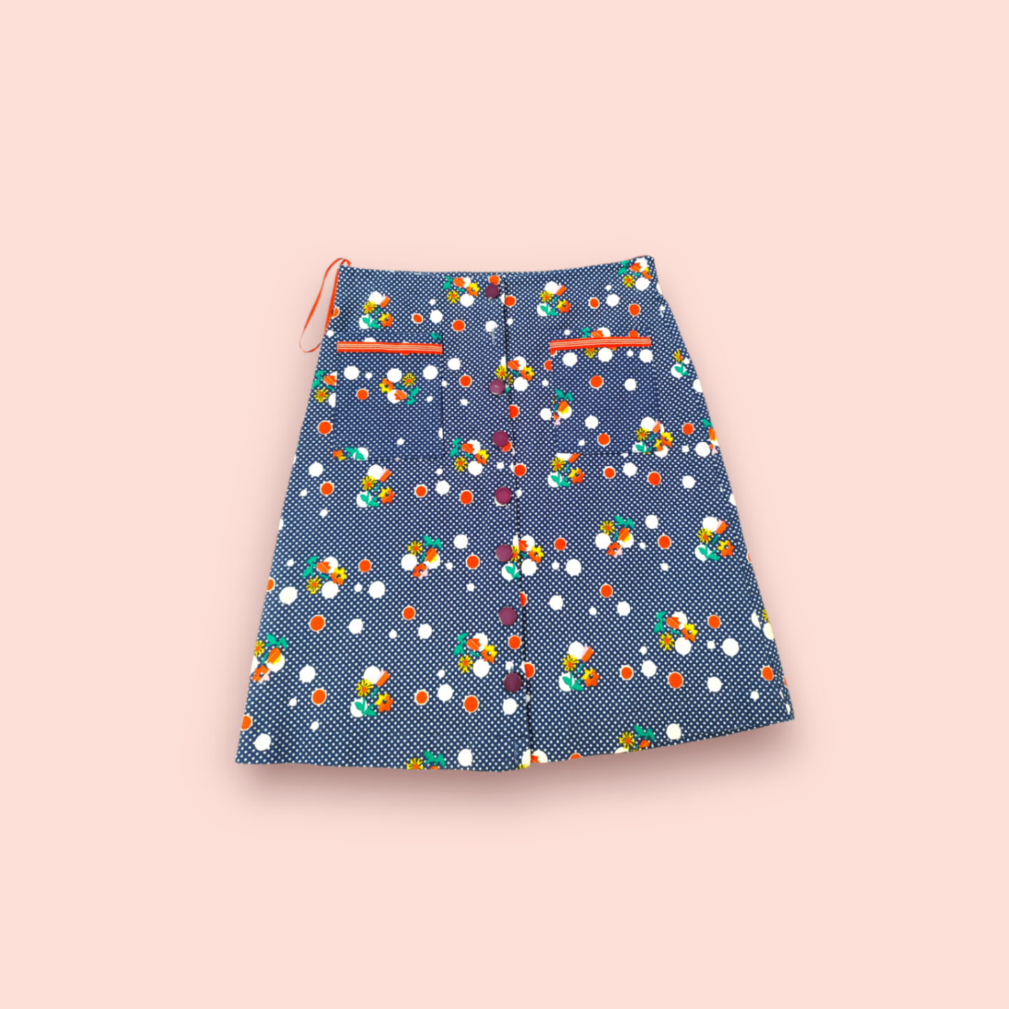 Vintage 50er-Style Rock blau mit Muster